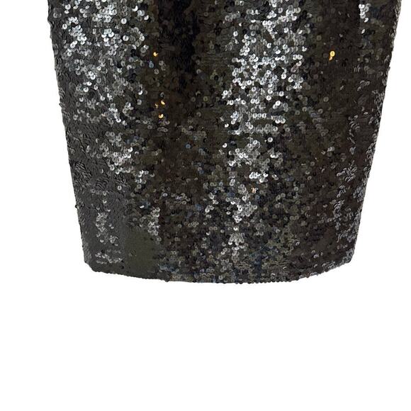 Vtg Niteline Womens Sequin Babydoll Mini Dress 6 Black Bow Formal Cocktail LBD - Picture 6 of 8